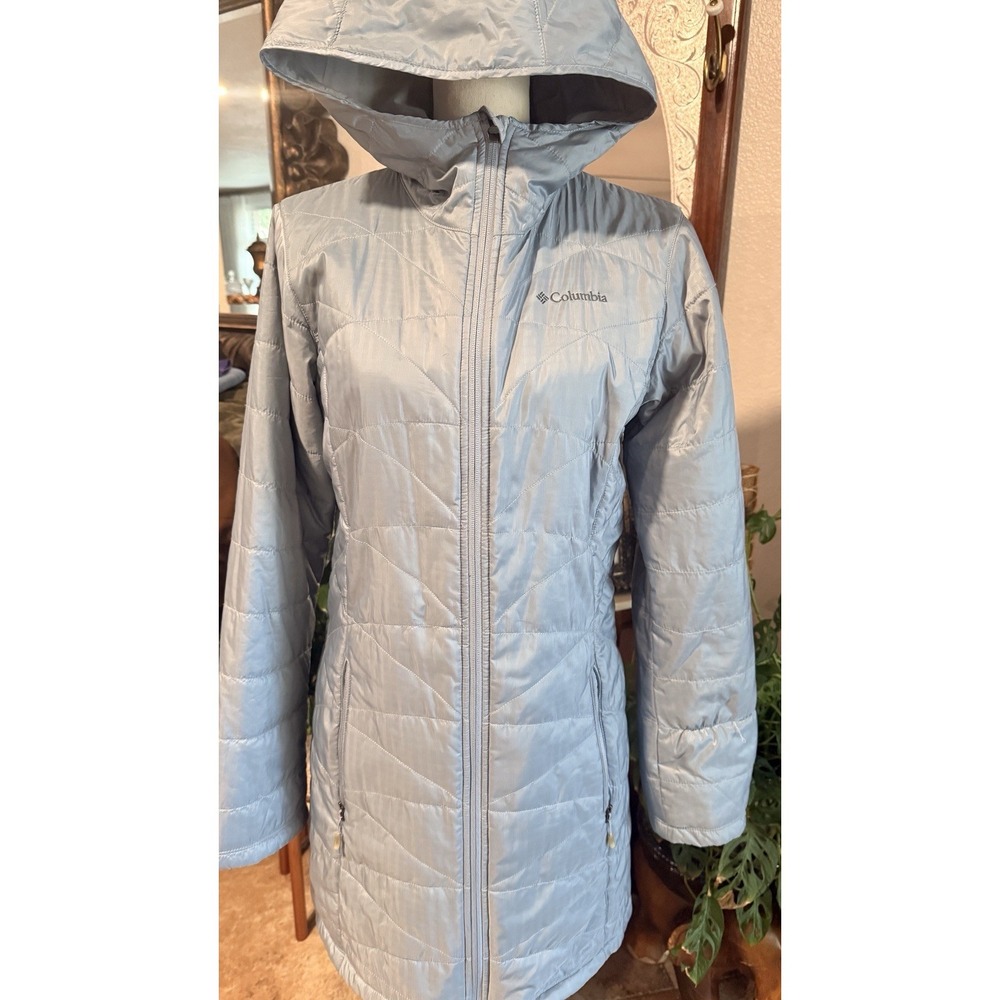 Columbia Mighty Lite Hooded Jacket Omni-Heat‎ Tradewinds Grey Women's M Coat